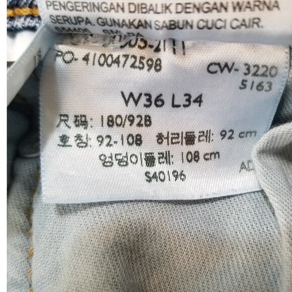 Levi's 505 Med Wash Regular Fit Men's Red Tab Straight Leg Denim Jeans Sz 36X34 - Picture 6 of 10